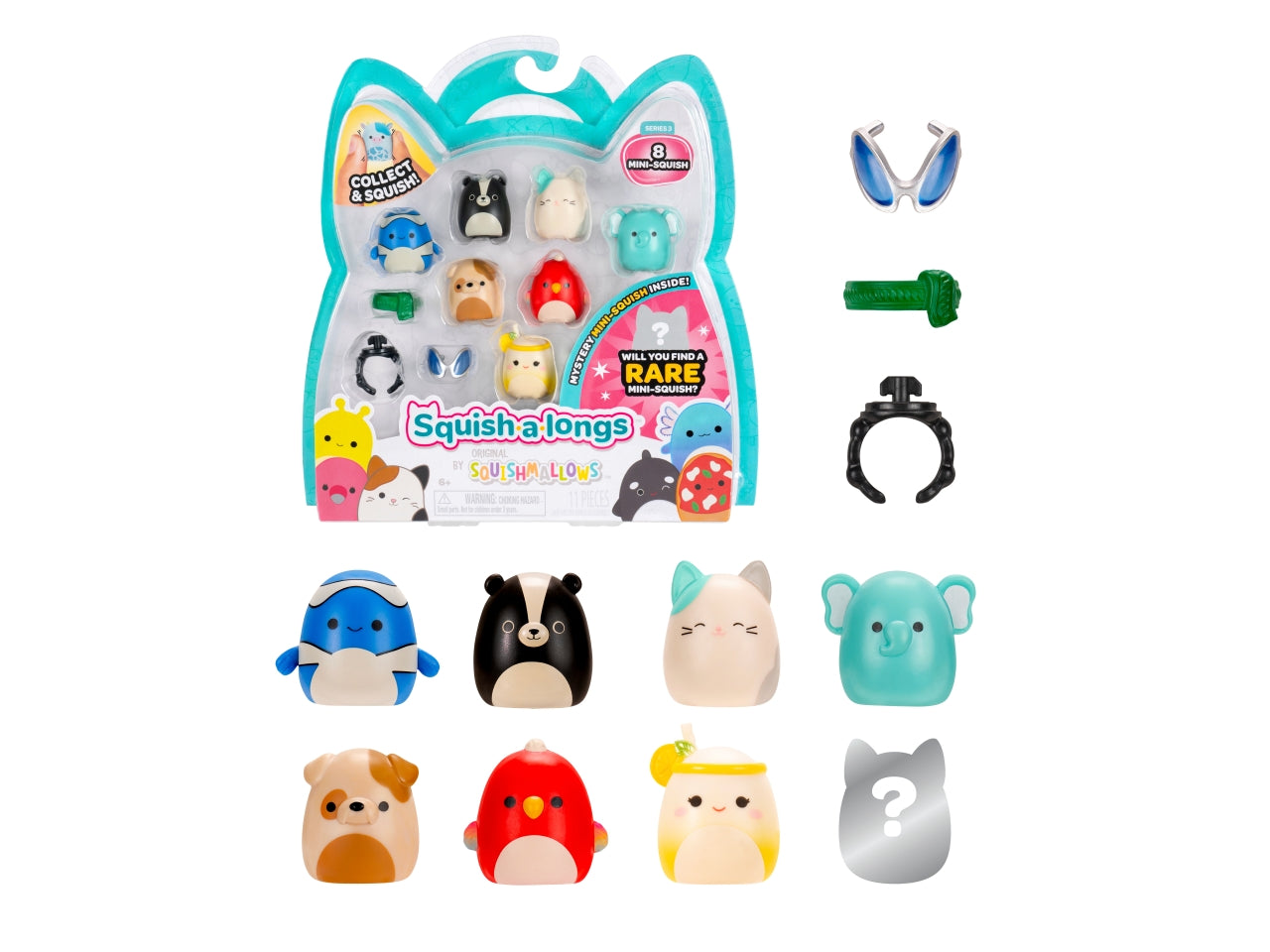 Squish a longs pack 8 personaggi e 2 accessori assortiti
