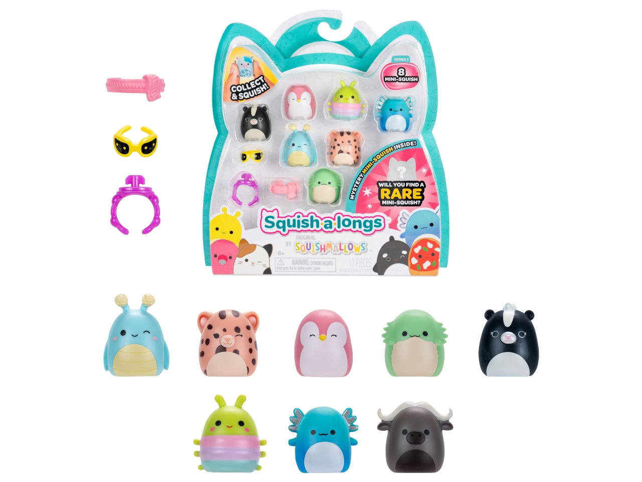 Squish a longs pack 8 personaggi e 2 accessori assortiti