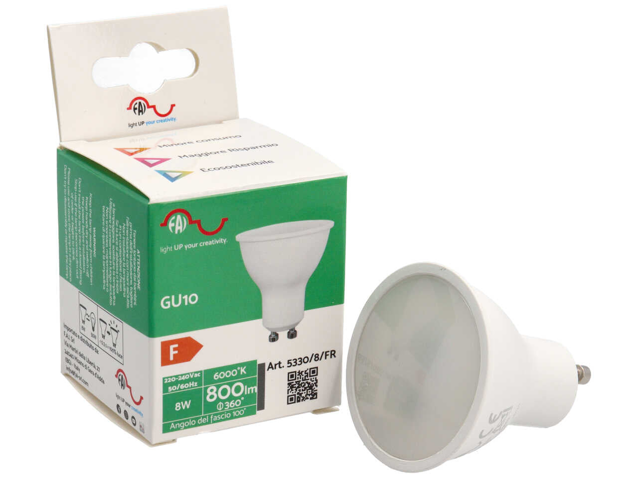 Lampada 8 led smd gu10 bianco freddo