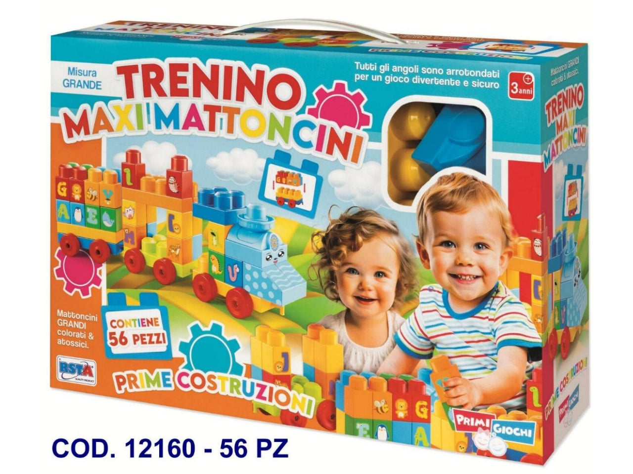 Playset trenino maxi con 56 mattoncini