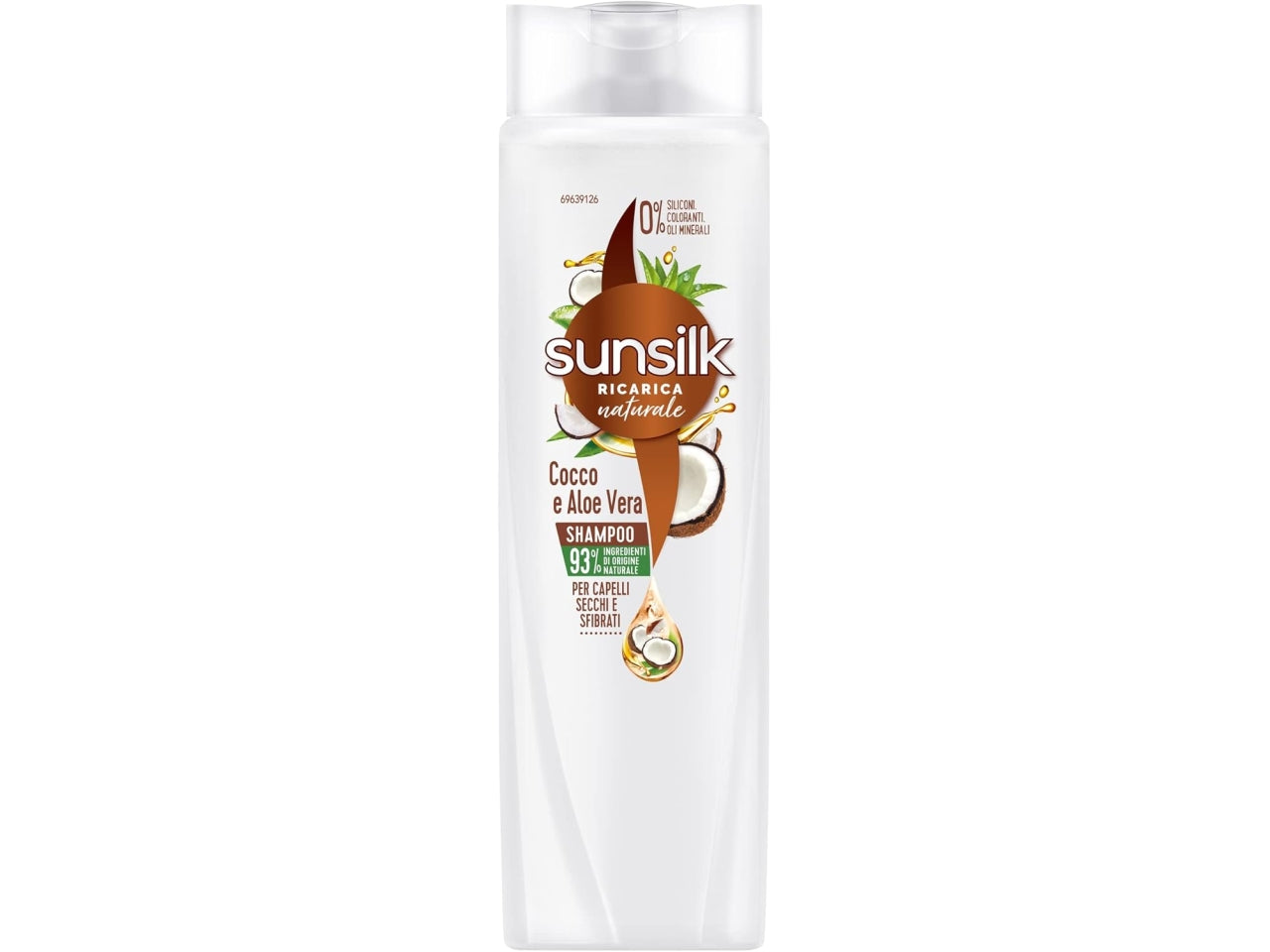 Sunsilk shampoo 250ml cocco e aloe vera per capelli secchi e sfibrati $
