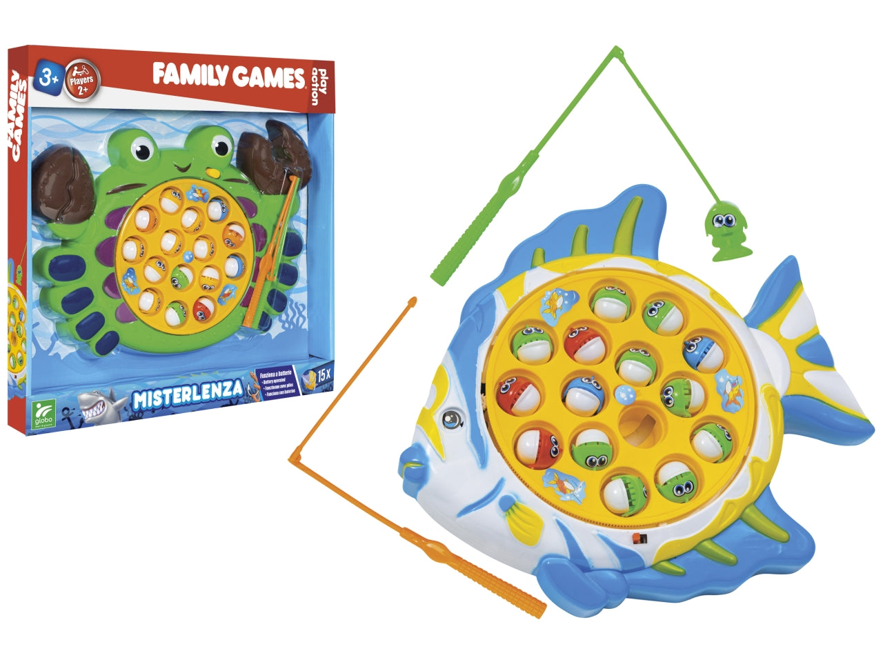 Family games gioco pesca con 15 pesci a batteria assortiti