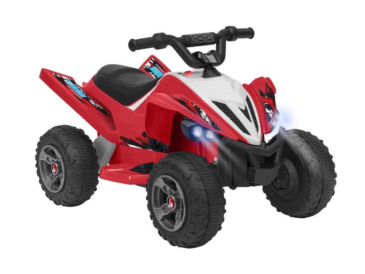 E-spidko quad a batteriali-ion 12v di colore rosso