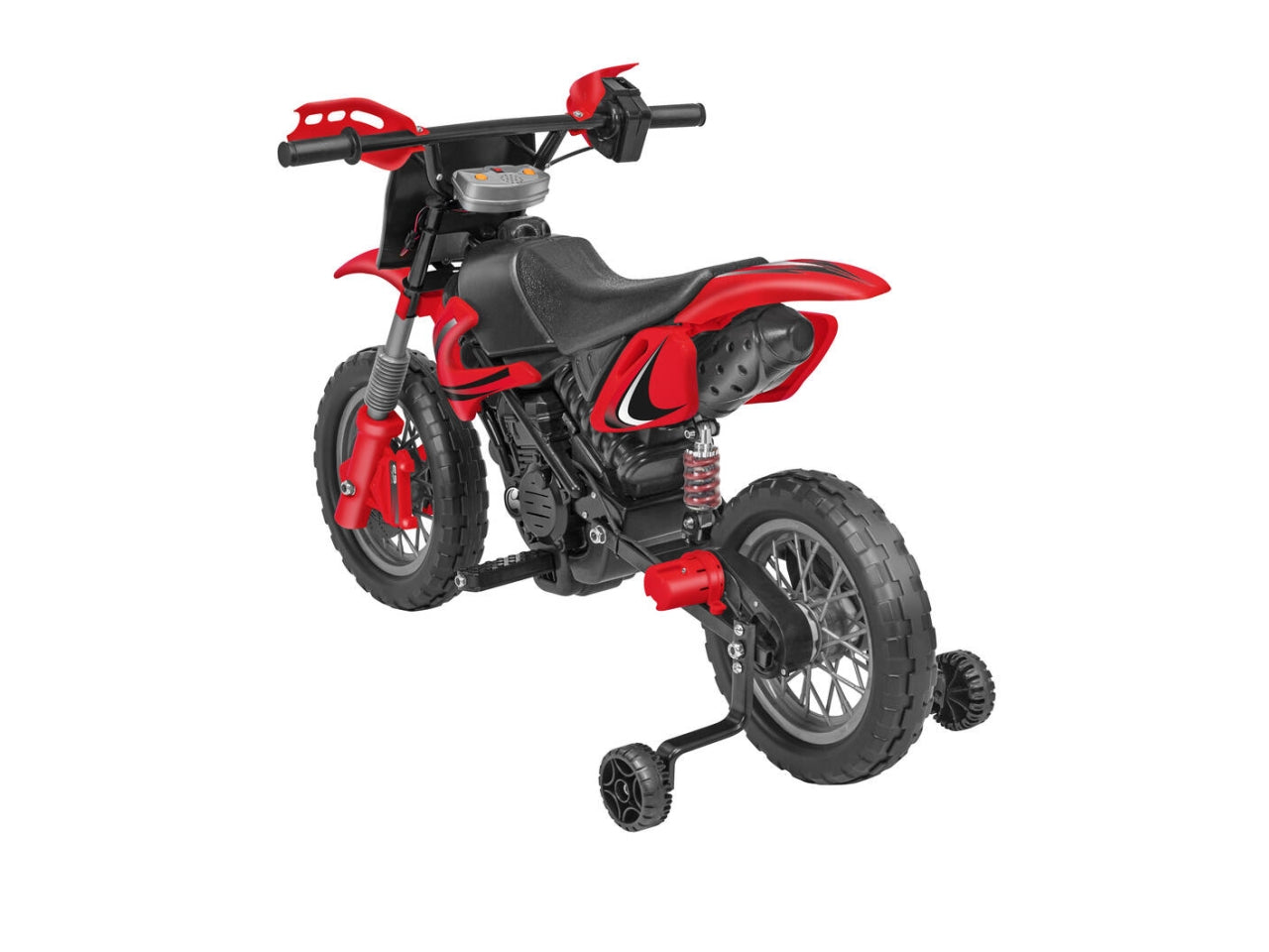 E-spidko moto cross a batteria li-ion 12v di colore rosso