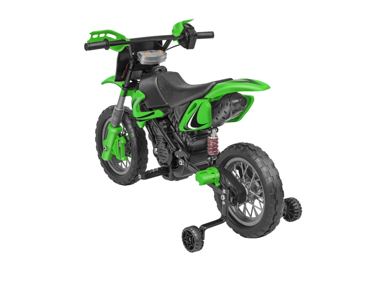 E-spidko moto cross a batteria li-ion 12v di colore verde