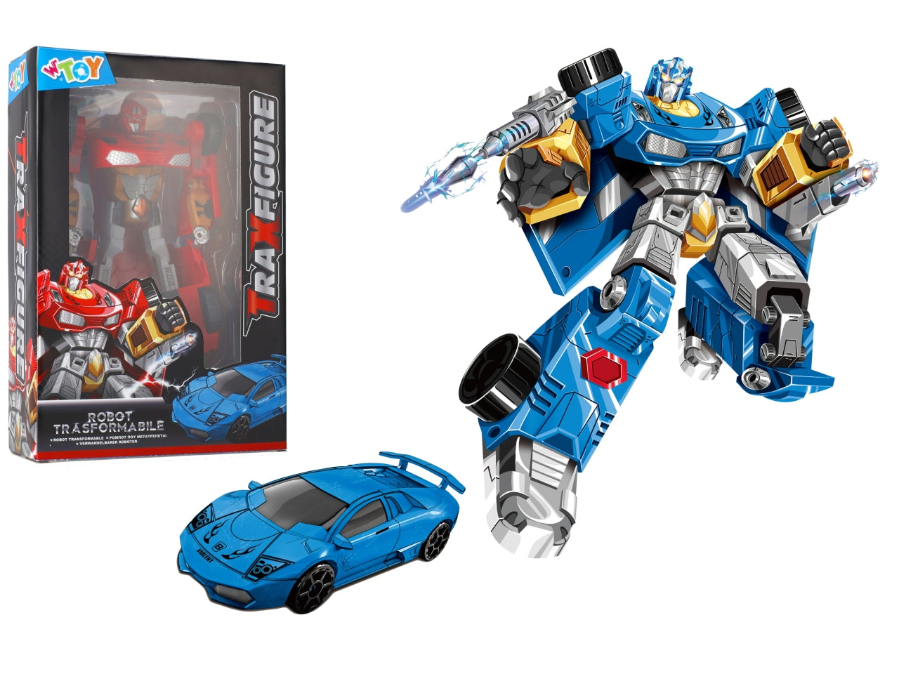 W toy robot traxfigure in 2 assortiti e colorazione