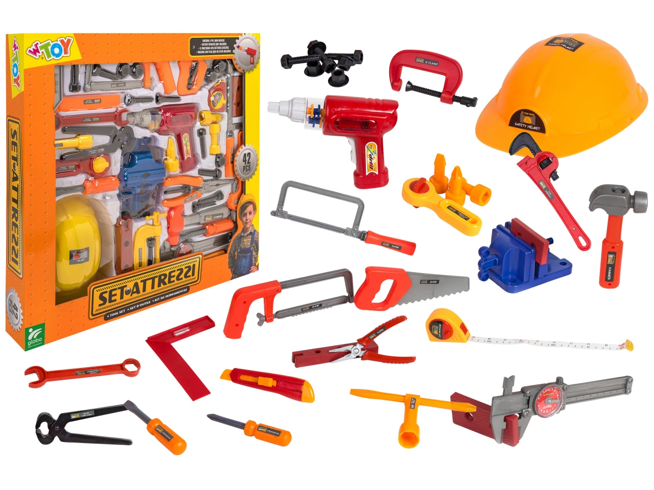 W toy set attrezzi con trapano a batteria set da 42 pezzi