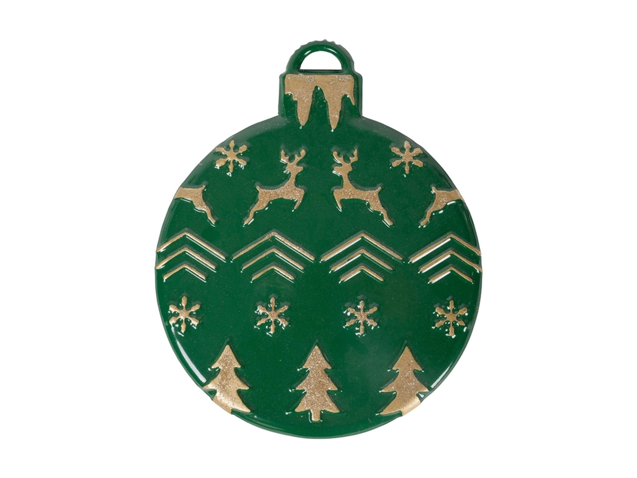 Decorazione palla 27x1,5x32cm in metallo verde