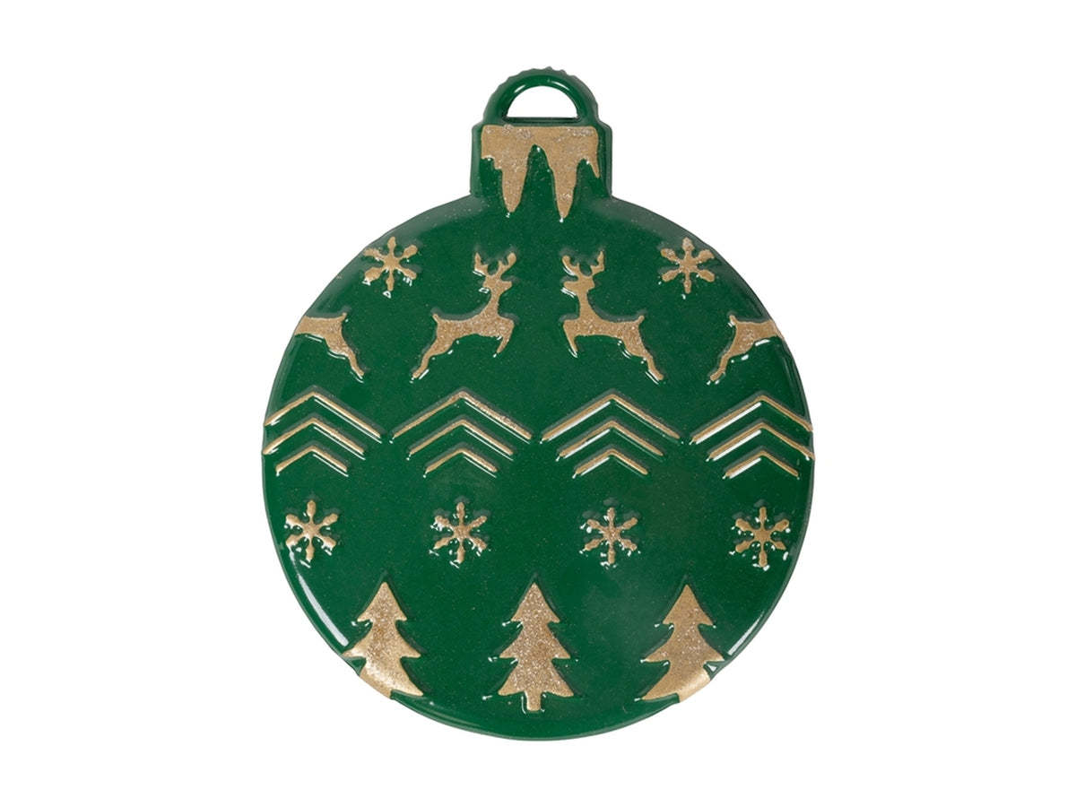 Decorazione palla 27x1,5x32cm in metallo verde