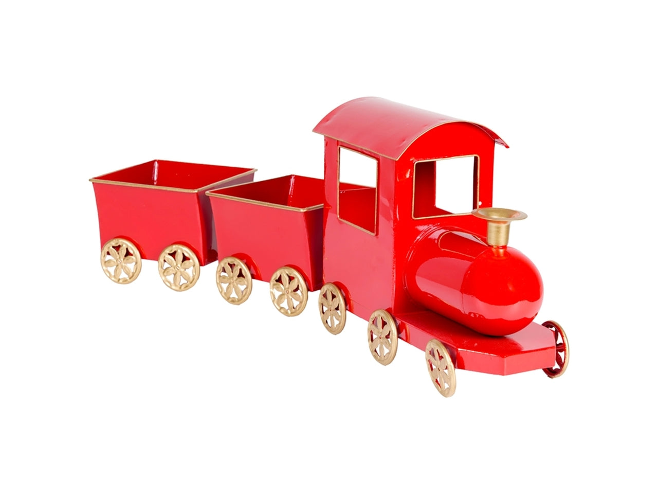 Trenino in metallo 69x16x25cm rosso