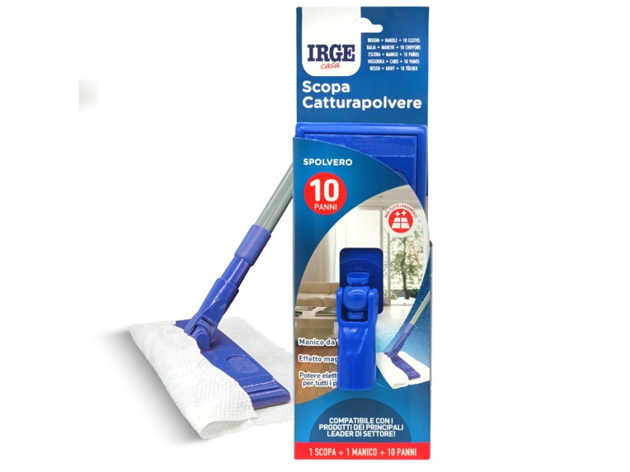 Spazzolone pratico irge 10 panni manico