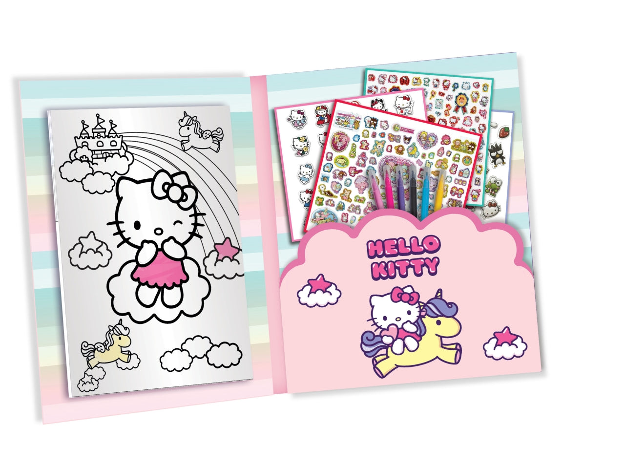Hello kitty super stickers colouring in display 12