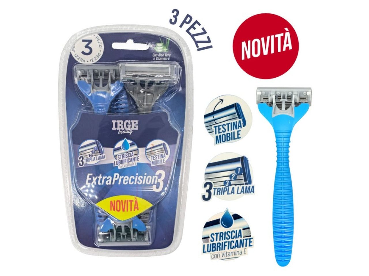 Rasoio uomo 3 lame 3 rasoi