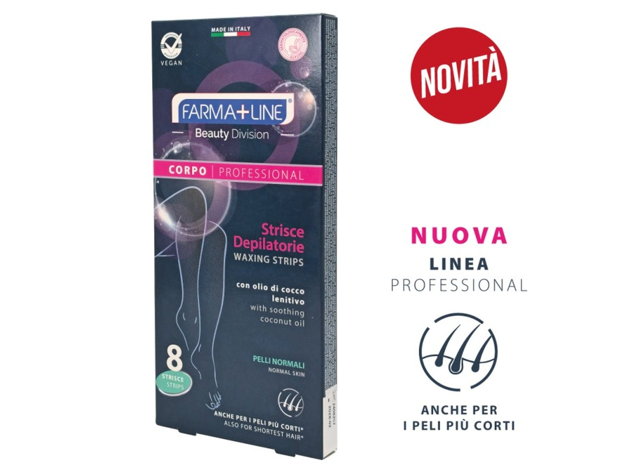 Body strisce depilatorie corpo set da 8 strisce olio cocco