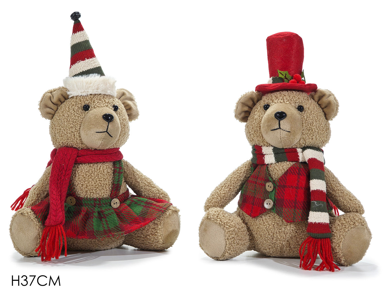 Orso natalizio 37cm seduto modelli assortiti