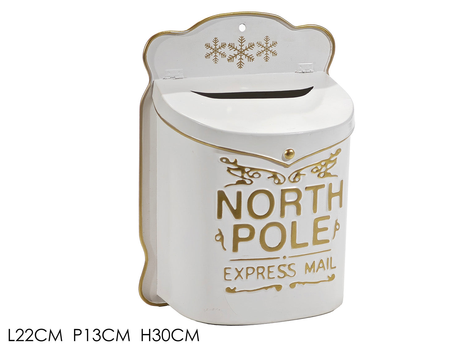 Cassetta postale natalizia 22x30xh13cm bianca