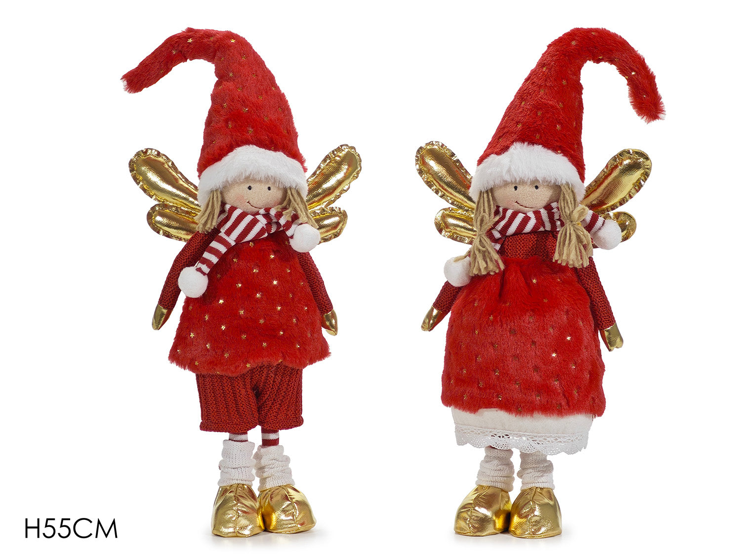 Angelo in piedi 55cm rosso in 2 modelli assortiti