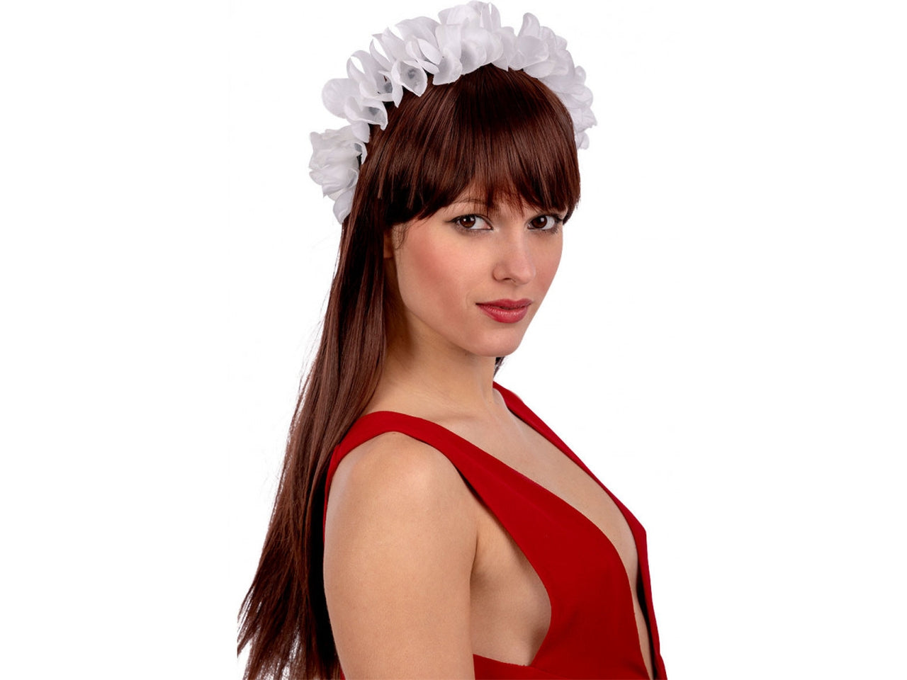 Cerchietto fiori bianchi con cavallotto