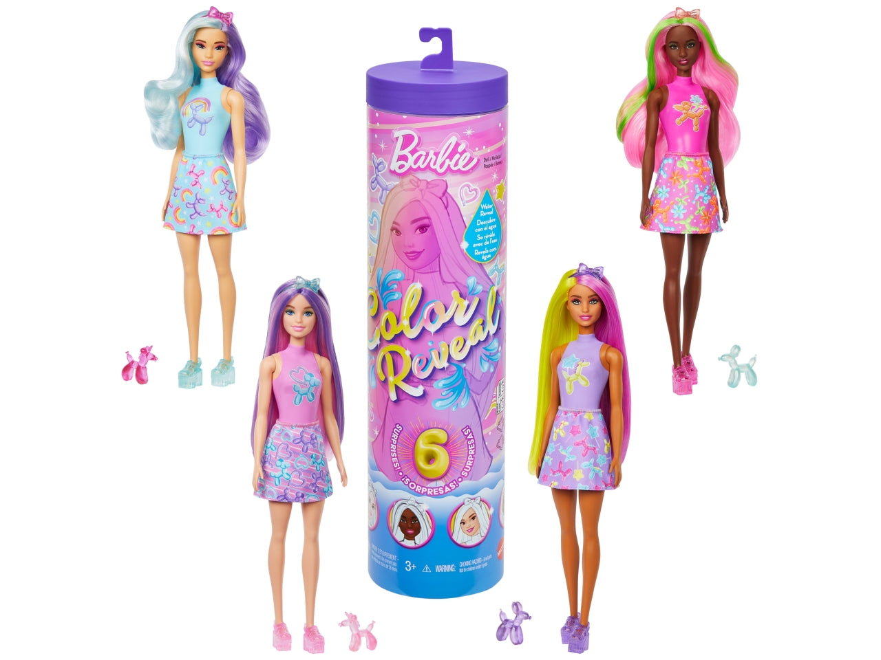 Barbie color reveal ballon animals