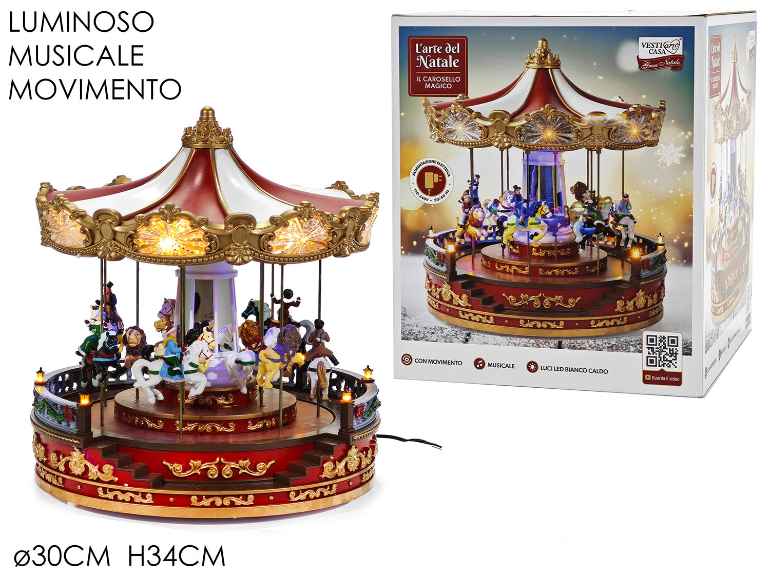 Giostrina a batteria con luci, musica e movimento 30xh.34cm