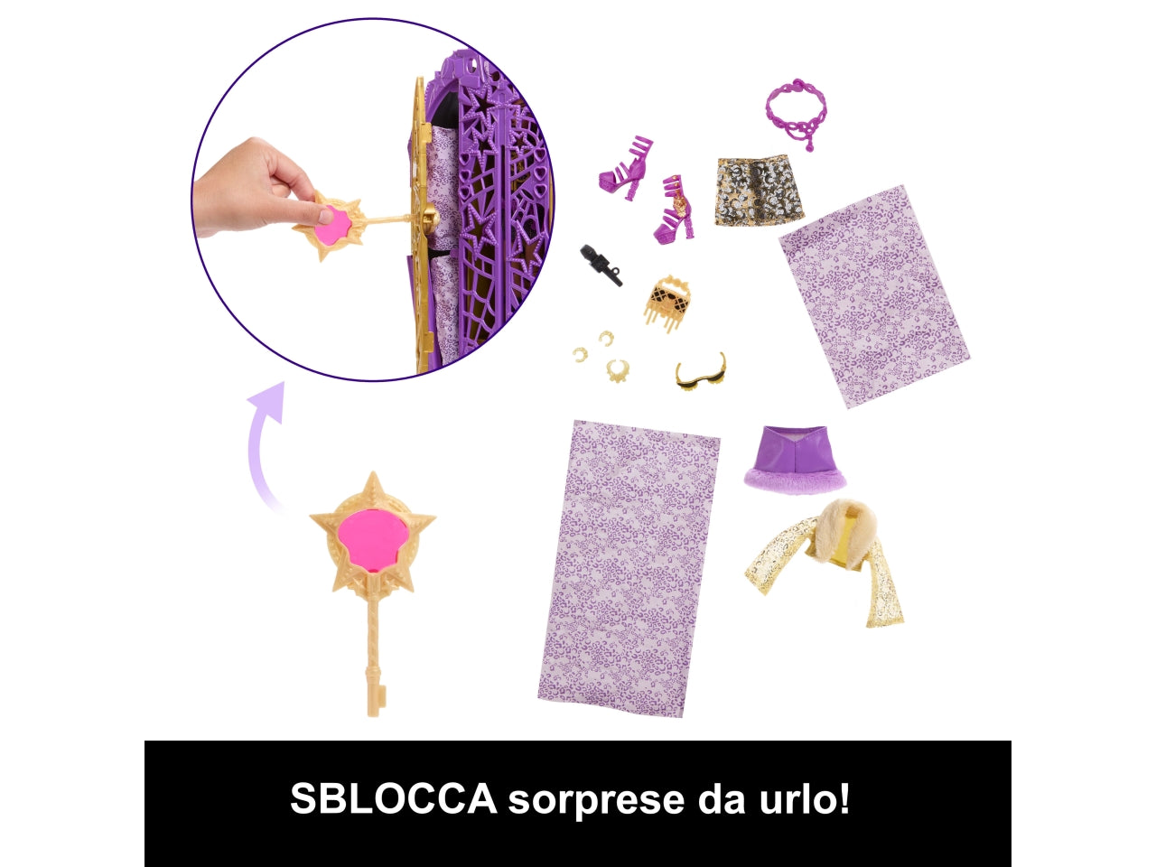 Monster High Segreti da brivido Clawdeen Wolf bambola con abiti guardaroba e accessori glamour a sorpresa