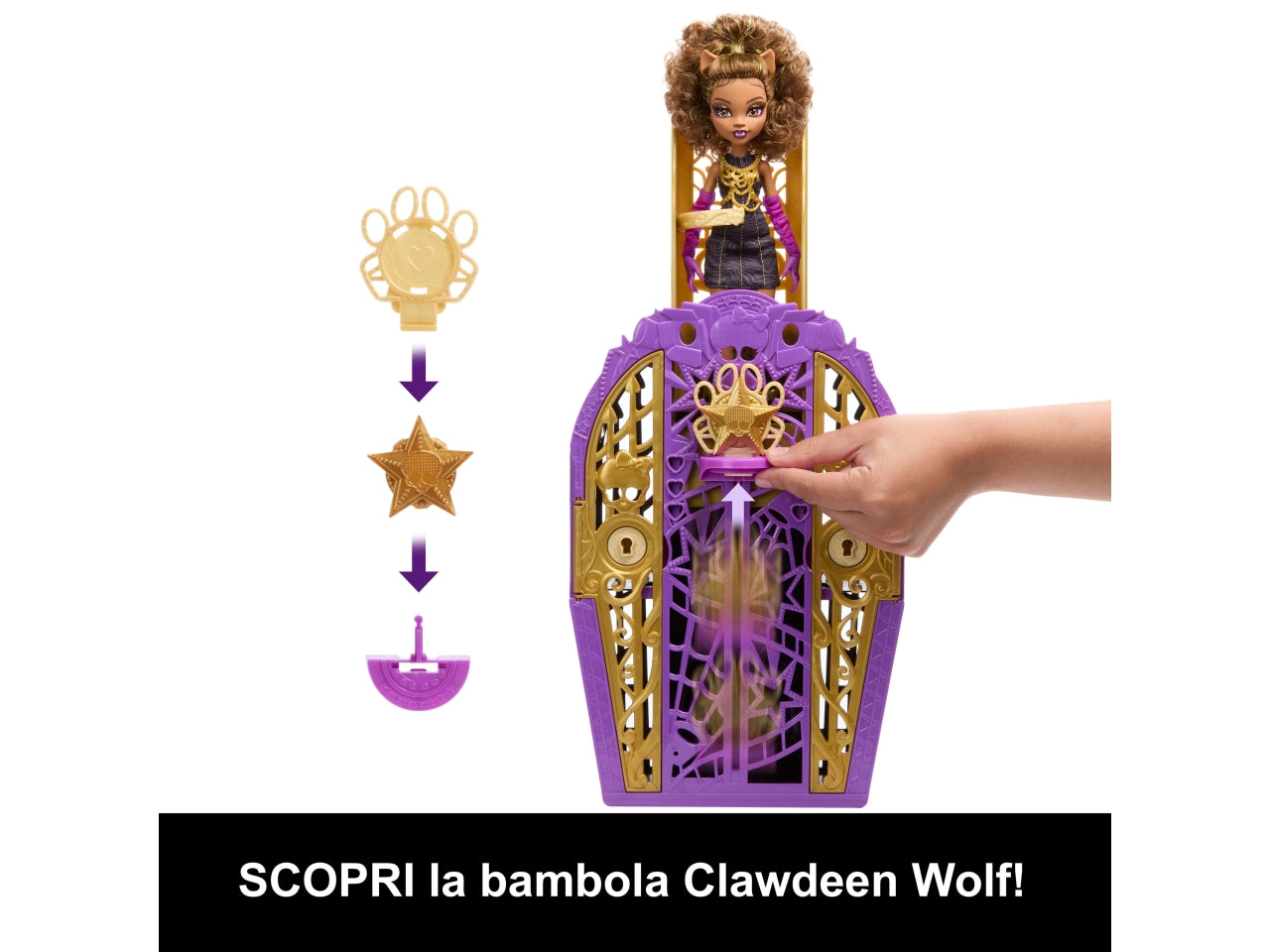 Monster High Segreti da brivido Clawdeen Wolf bambola con abiti guardaroba e accessori glamour a sorpresa