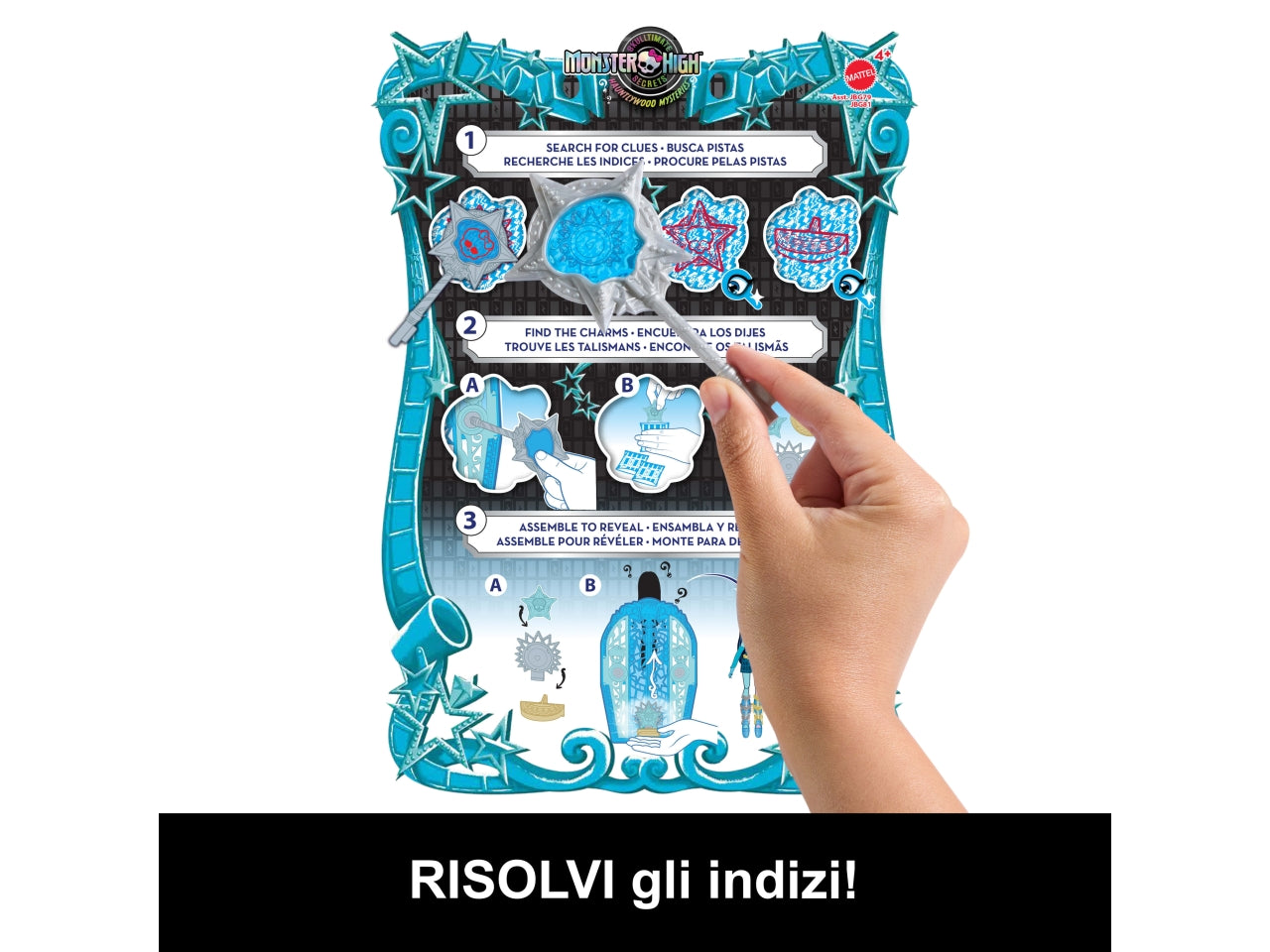 Monster High Segreti da brivido Frankie Stein bambola con abiti guardaroba e accessori glamour a sorpresa