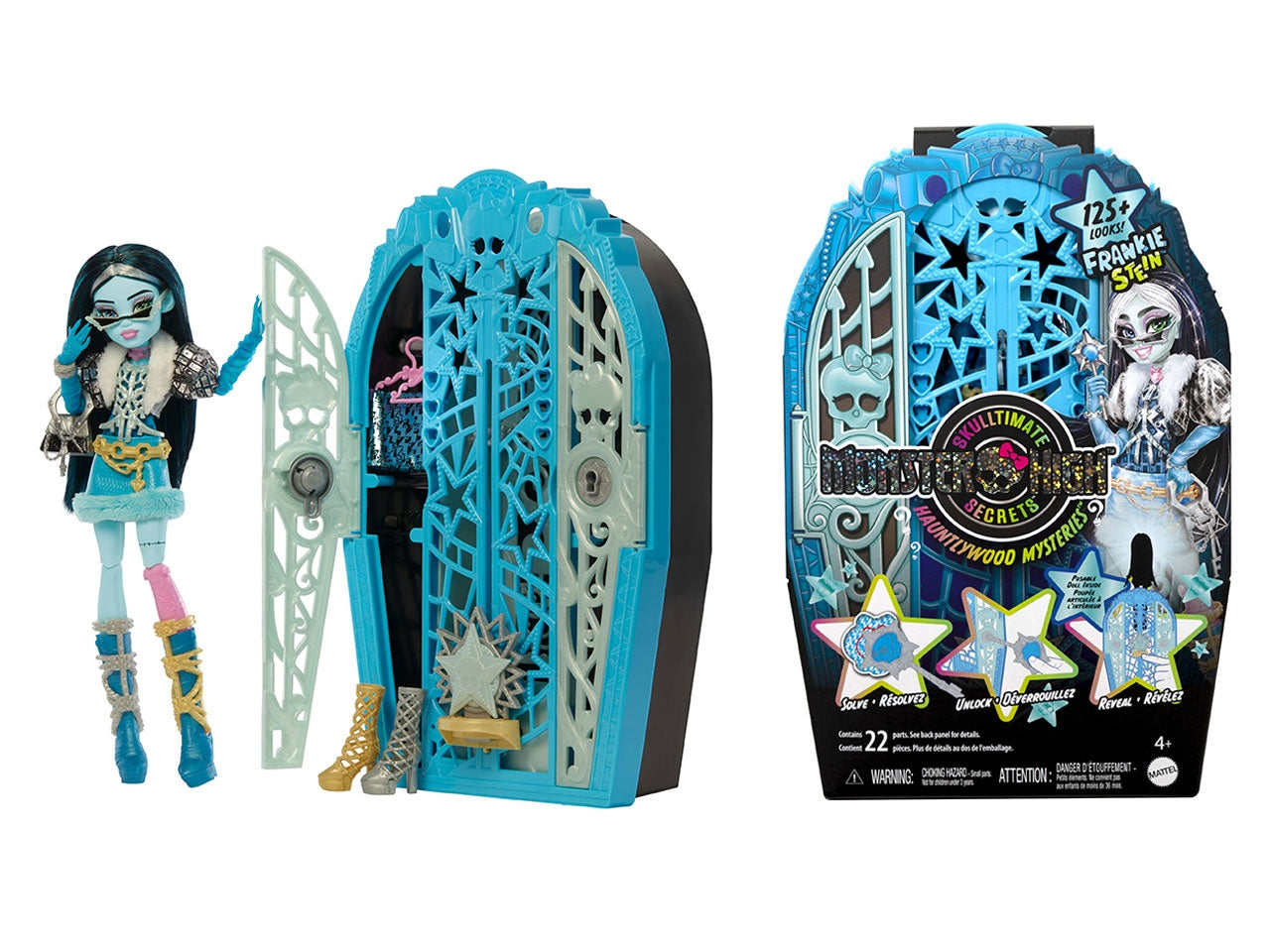 Monster High Segreti da brivido Frankie Stein bambola con abiti guardaroba e accessori glamour a sorpresa