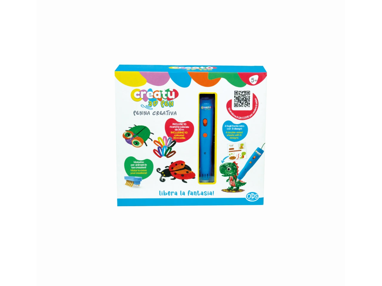 Creatù penna 3d creativa con accessori e ricariche