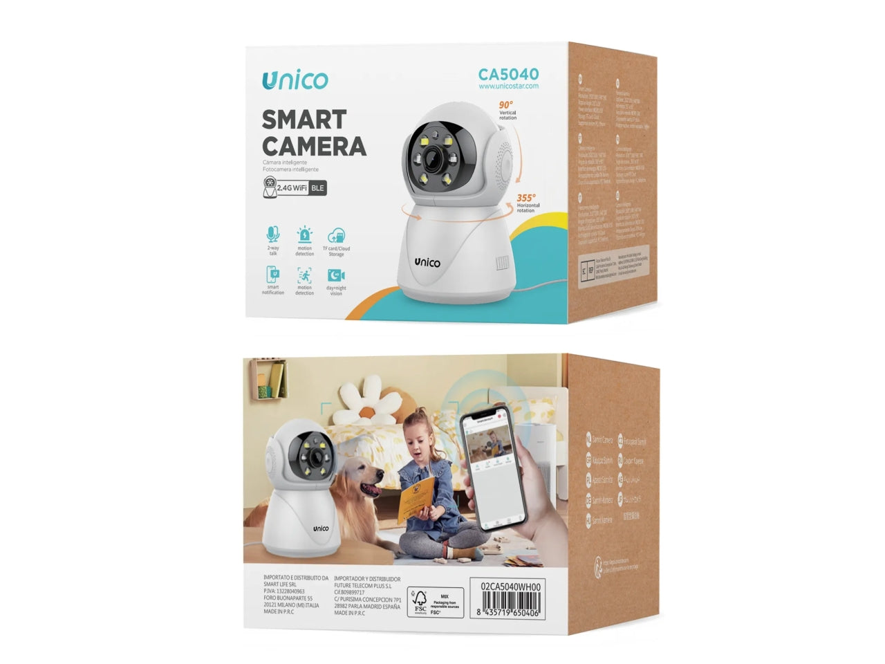 Telecamera da tavolo con doppia luce per interni modello Scarecrow (02UNICO,CA5040,Bianco)