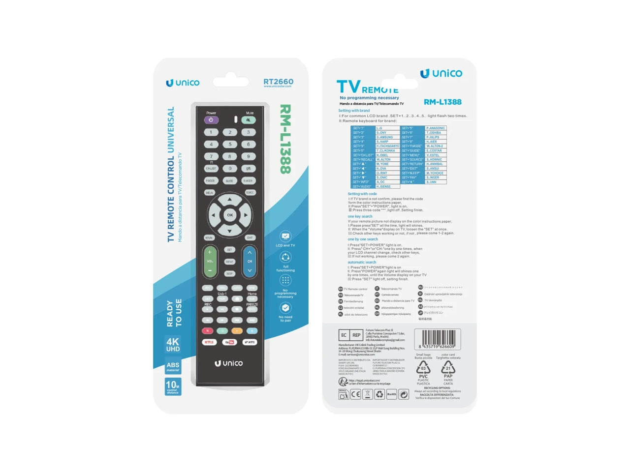 Telecomando universale (UNICO,RT2660,nero)