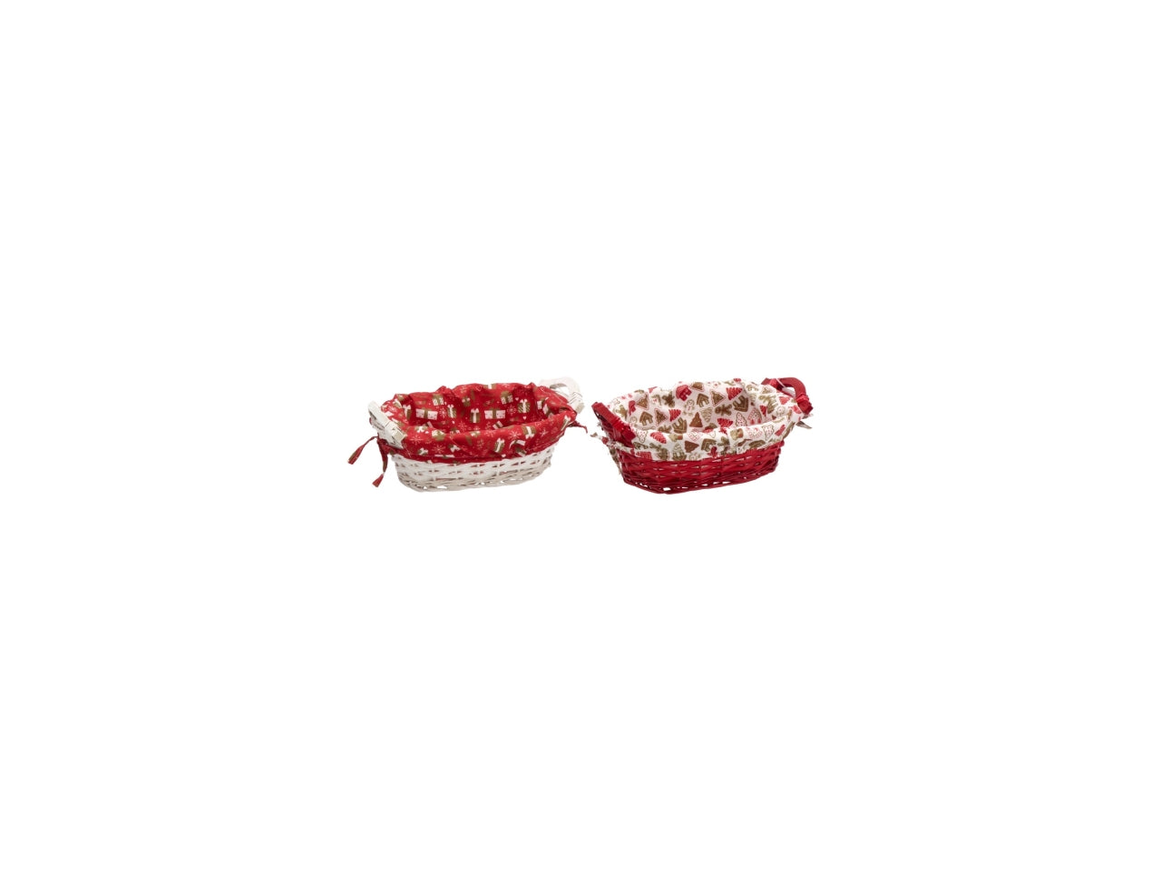 Cestino ovale salice con interno in tessuto 29x18xh.12cm