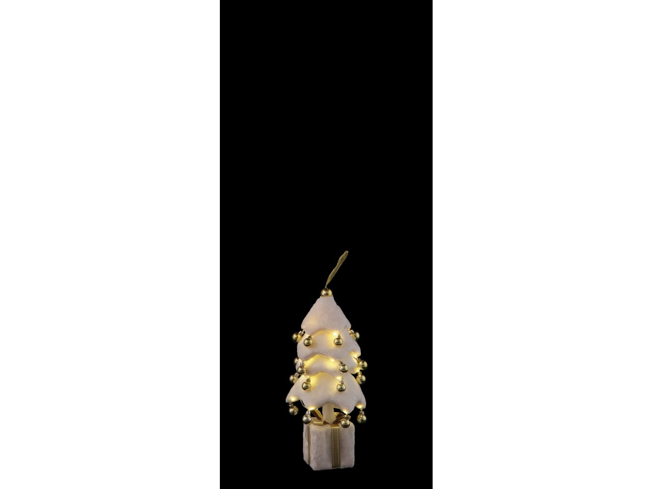 Albero 45cm con 29 luci bianco e oro