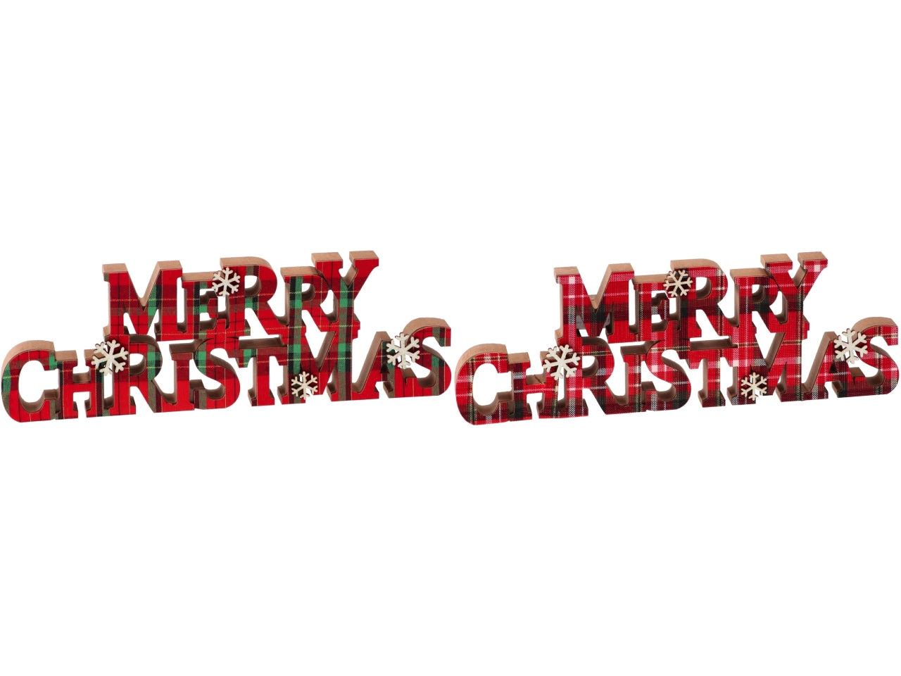 Scritta merry chrismas in mdf 38xh.13cm assortiti