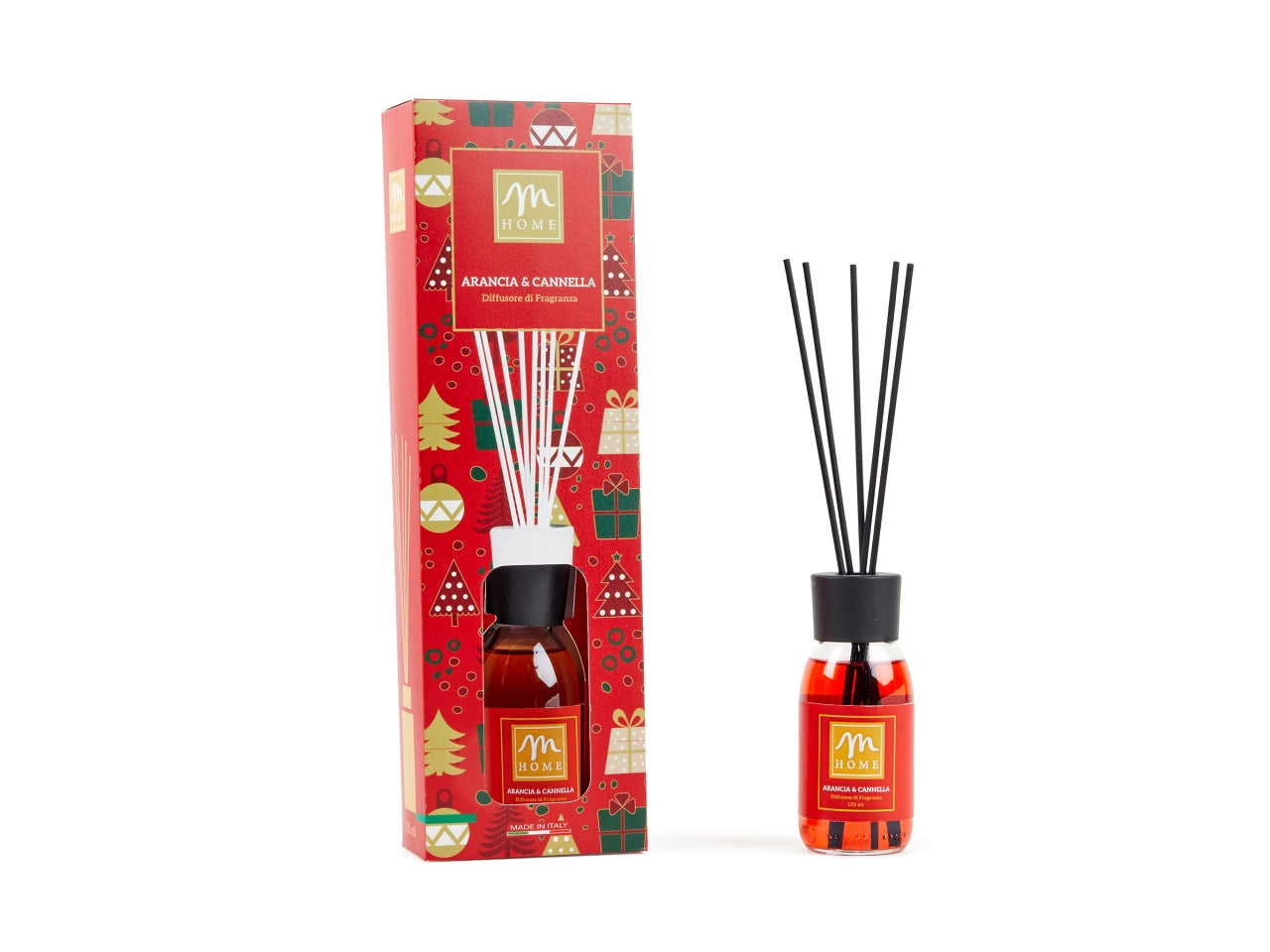 Diffusore con bacchette 125ml arancia cannella
