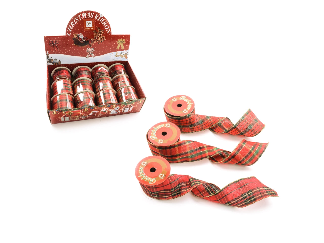 Nastro tartan in tessuto scozzese 6,3cmx27mt assortiti