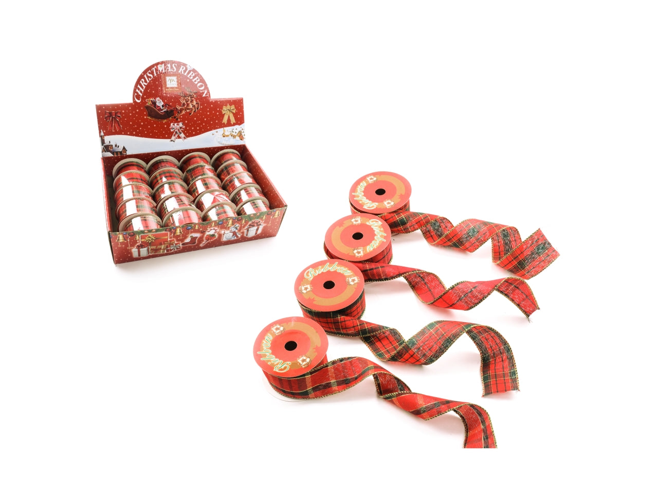 Nastro tartan in tessuto scozzese 4cmx27mt assortiti