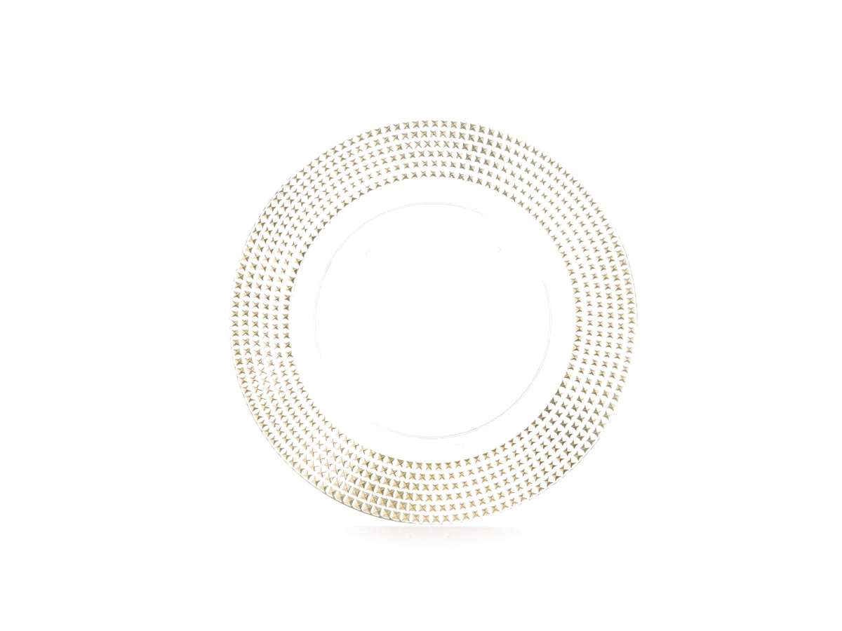 Sottopiatto in plastica trasparente decorato oro 33cm