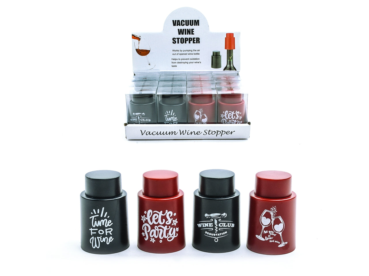 Tappo vino sottovuoto in plastica 7cm assortiti