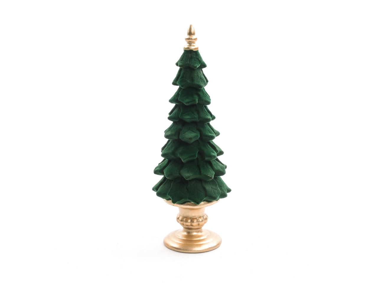Alberoin resina oro floccato verde 11xh.30cm