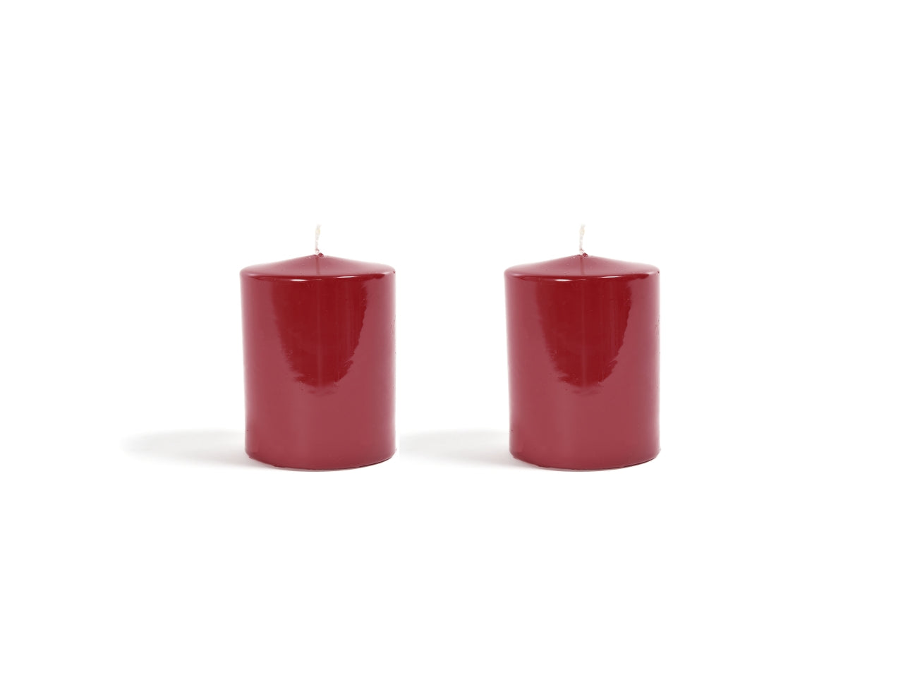 Candela pillar 3,9xh.5cm in confezione da 2 pezzi bordeaux lucido
