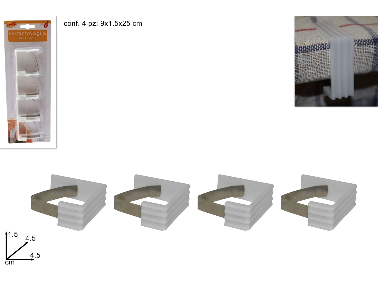 Fermatovaglia in ferro set da 4 fermatovaglia