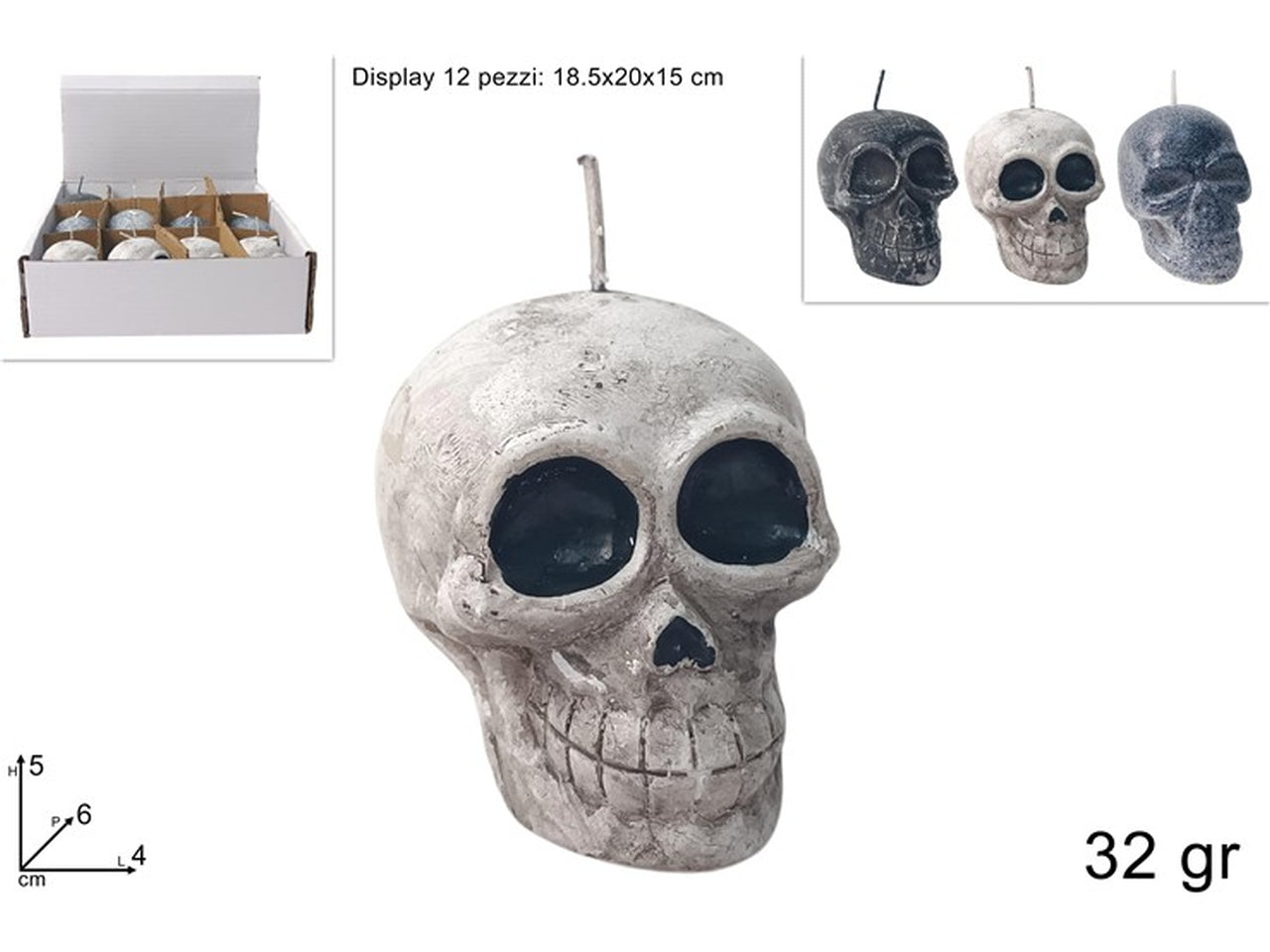 Candela teschio 32gr assortite