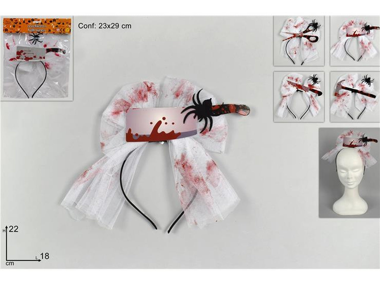 Cerchietto con velo e sangue