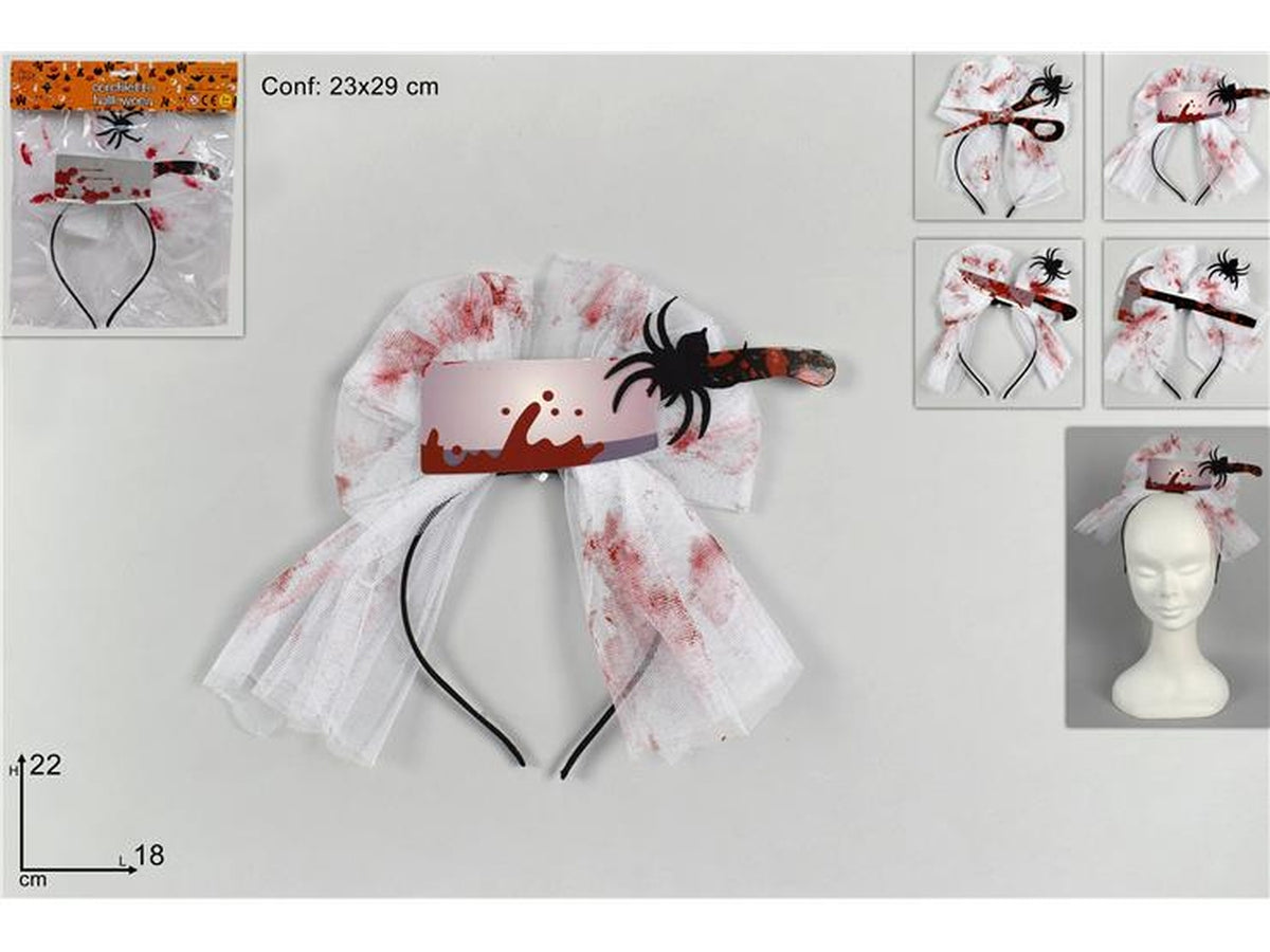 Cerchietto con velo e sangue