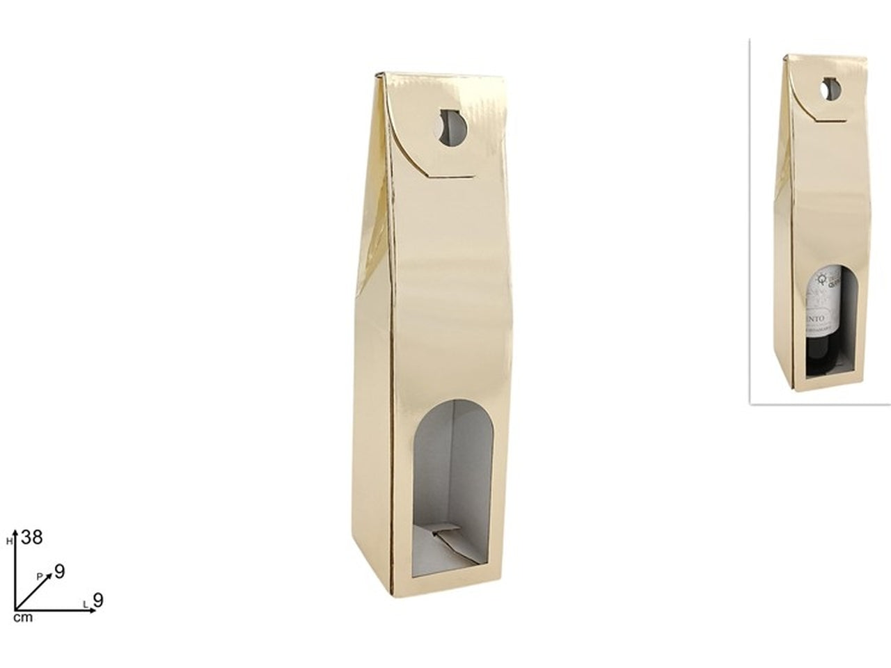 Scatola portabottiglia oro metallizzato