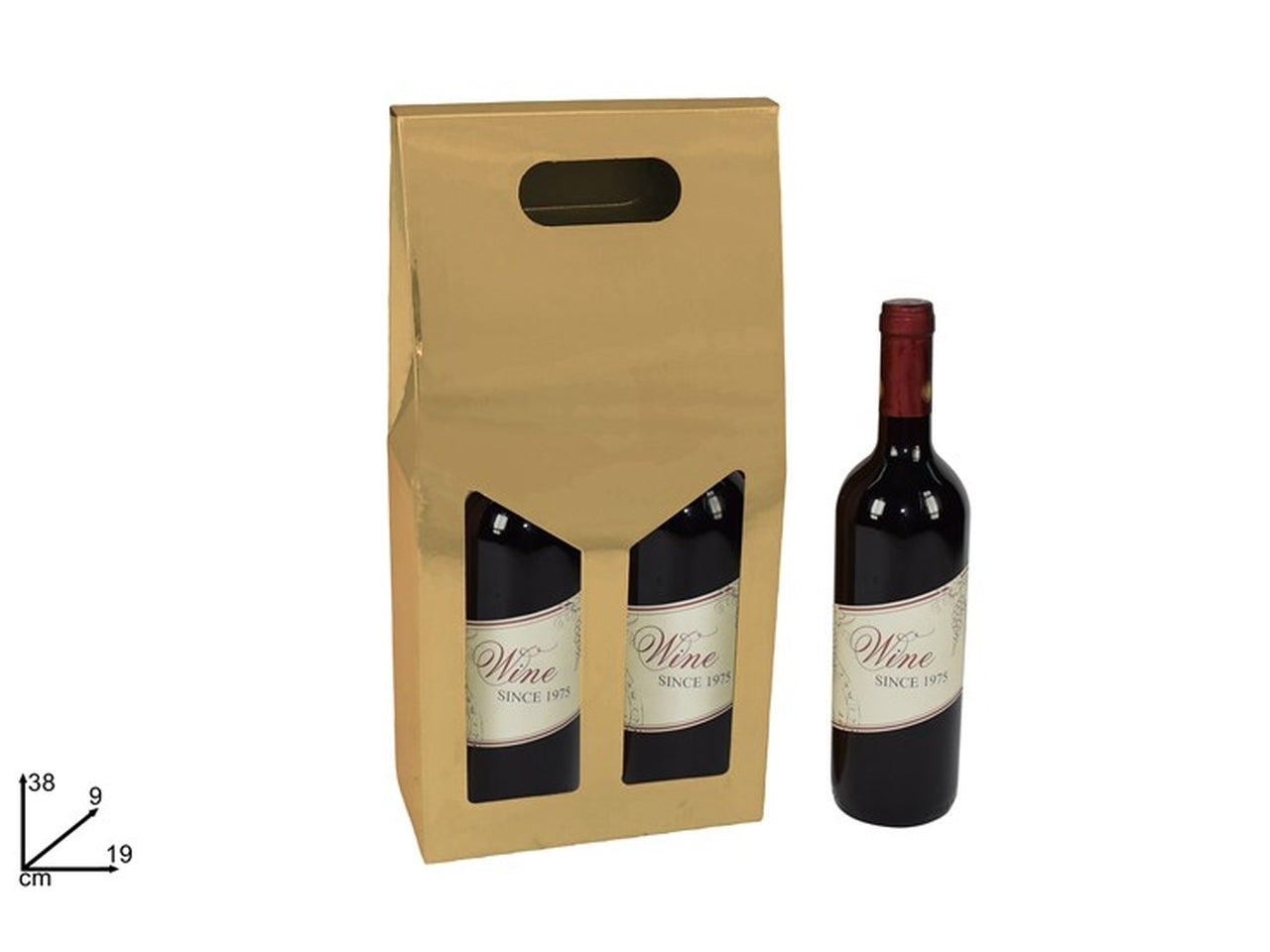 Scatola portabottiglia 2 posti oro metallizzato