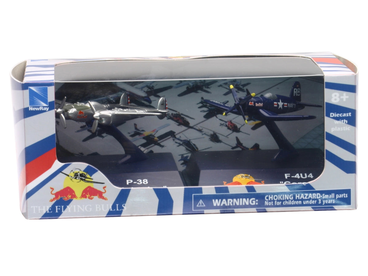 Aereo 1:200 p-38 lightning 1:190 f4u4 corsair flying red bulls two pack set