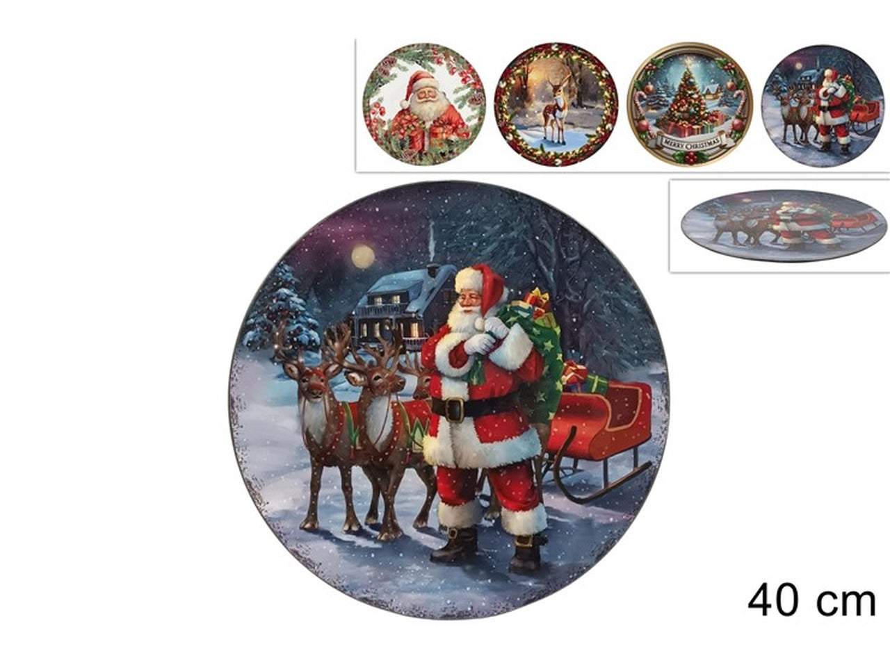 Sottopiatto natalizio 40cm assortite