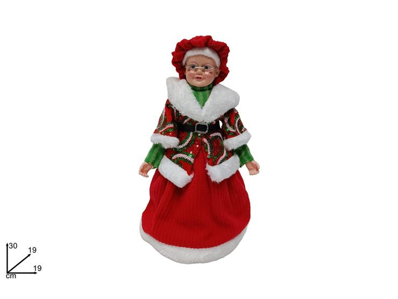 Mamma natale 30cm con abito rosso e verde